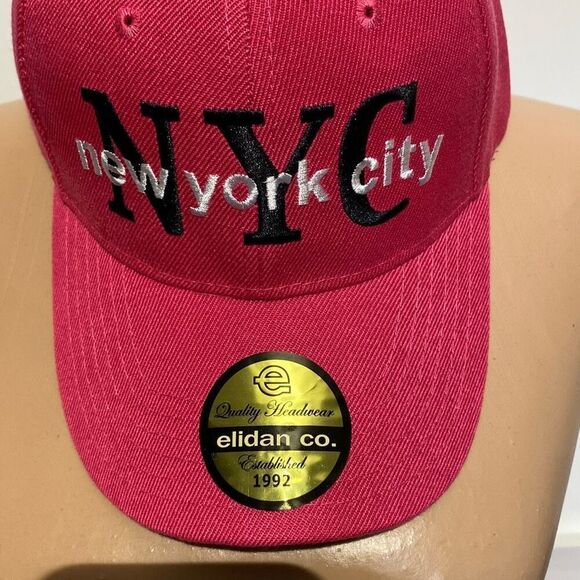 E By Elidan Men's Red NYC New York City Strapback Baseball Cap OS NWT - Picture 5 of 7